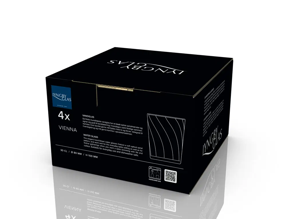 Lyngby Glas Vandglas 30 cl 4 stk i amber, Vienna